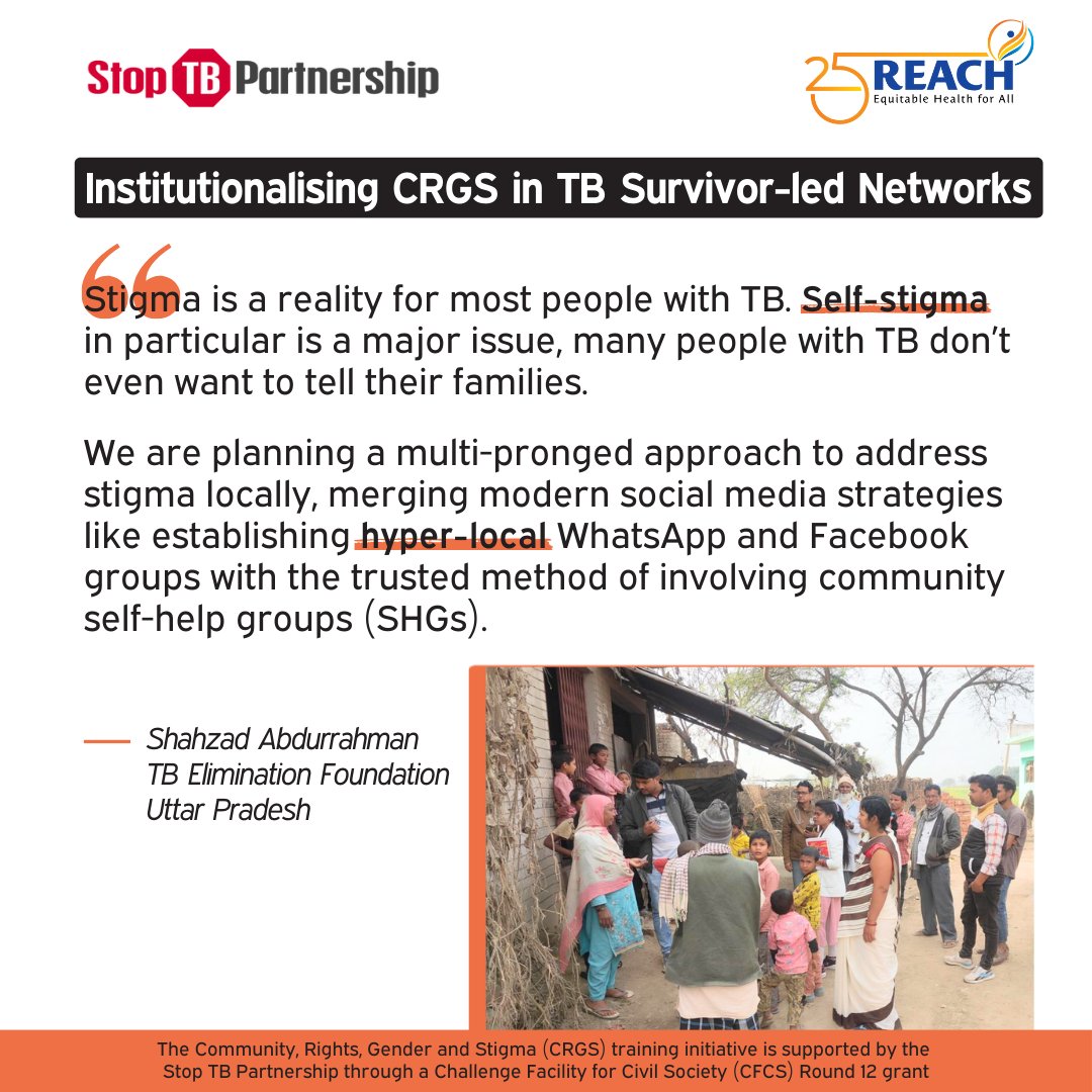 Thrilled to partner with @StopTB to institutionalise a CRGS (Community, Rights, Gender & Stigma) approach within TB Survivor-led networks in India. We asked TB survivor-led networks how they can make this approach a lasting part of their work. #EquitableHealthforAll