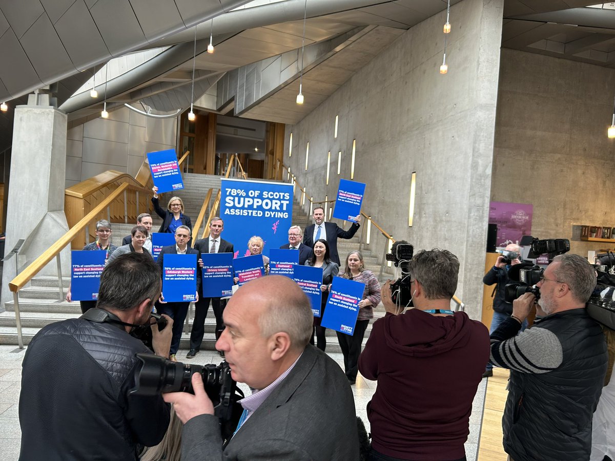 Great support this morning in the @ScotParl for @Liam4Orkney’s Assisted Dying Bill both politically and from the media. Fantastic work from #mmclient @dignityindying and other partners and stakeholders 🙌