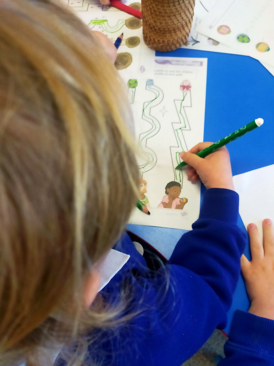 This morning in Nursery we are perfecting our fine motor skills #EYFS #finemotor