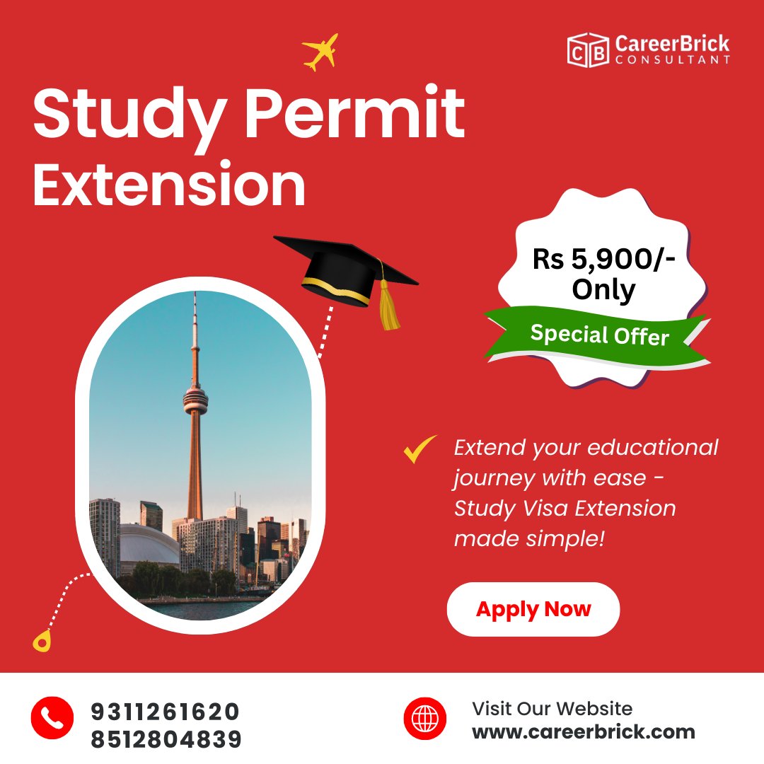 Apply now for your study permit extension and keep chasing those dreams!
#studypermitextension #studypermit #studypermitcanada #studypermitvisa #studypermitincanada #studyincanada #canadastudypermit #permitextension #canadavisa #studyvisa #studyvisacanada #careerbrickconsultant