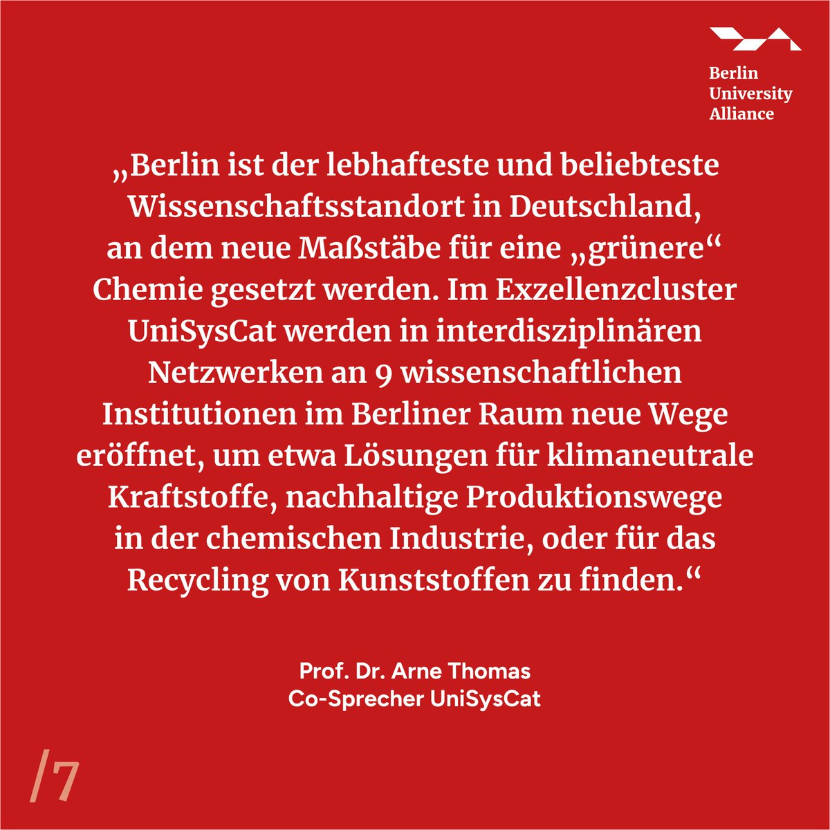 Es ist #ExzellenterDonnerstag! In dieser Serie stellen wir die #7Exzellenzcluster aus der #BerlinUAlliance vor und teilen künftig Neuigkeiten aus ihrer Forschung. Heute im Fokus: @UniSysCat! 💡 linkedin.com/feed/update/ur…