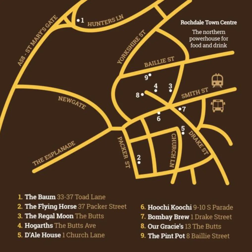 The Great Rochd'ale' Easter Ale Trail is now live, with over 100 real ales & ciders available across 9 #RochdaleTownCentre venues this Easter Weekend! #Rochdale #RochdaleBID @CAMRA_ROB #AleTrail #RealAle