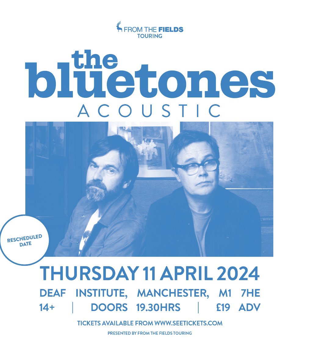 Fewer than 10 tickets remaining for our acoustic show @DeafInstitute in Manchester on April 11th. seetickets.com/event/the-blue…