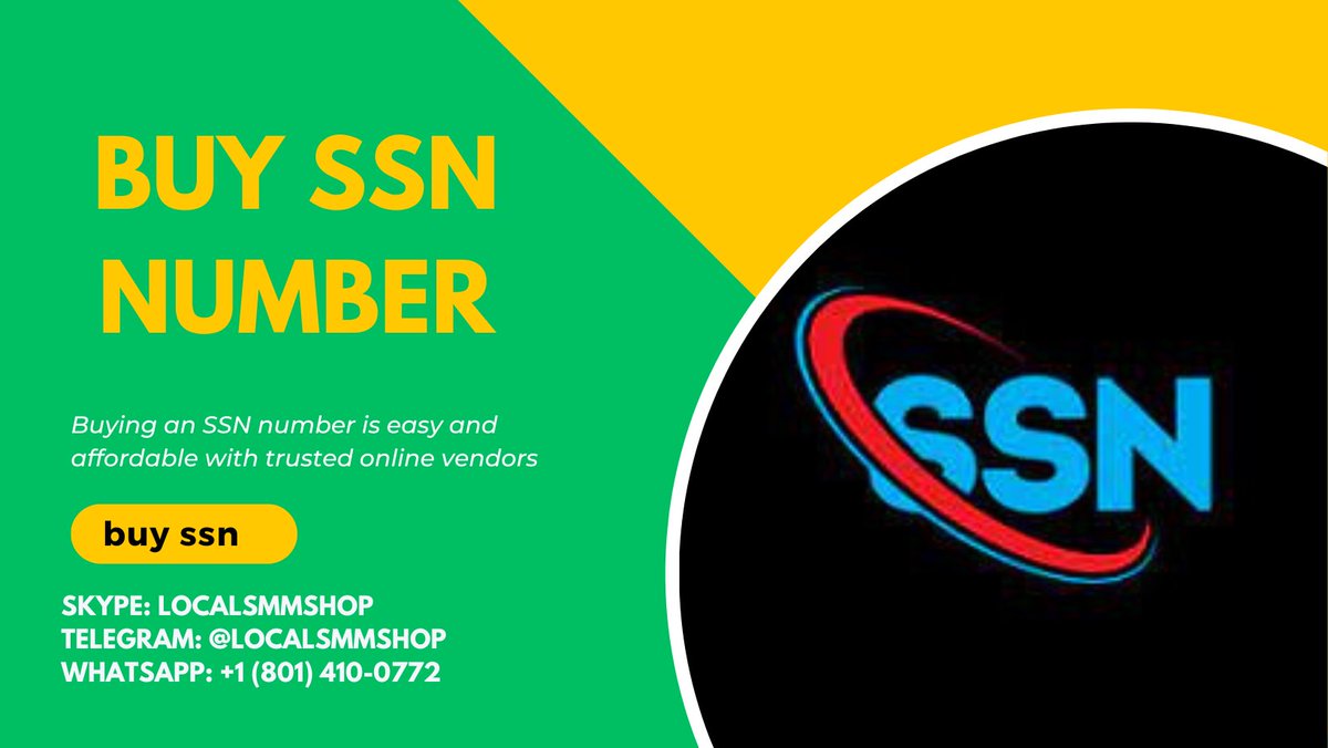 Buy SSN Number

localsmmshop.com/product/buy-ss…

Skype: LocalSMMShop
Telegram: <a href="/localsmmshop/">Jennifer Avalos</a>
WhatsApp: +1 (801) 410-0772

#Python | #javascript  | #Java #ThisisLAST #sumsub #binance📷 #kukoin #daomaker #depay #bitget📷 #depay #memecoins $DOGE $SHIB $PEPE $BONK #buy_ssn_number #ssn_number