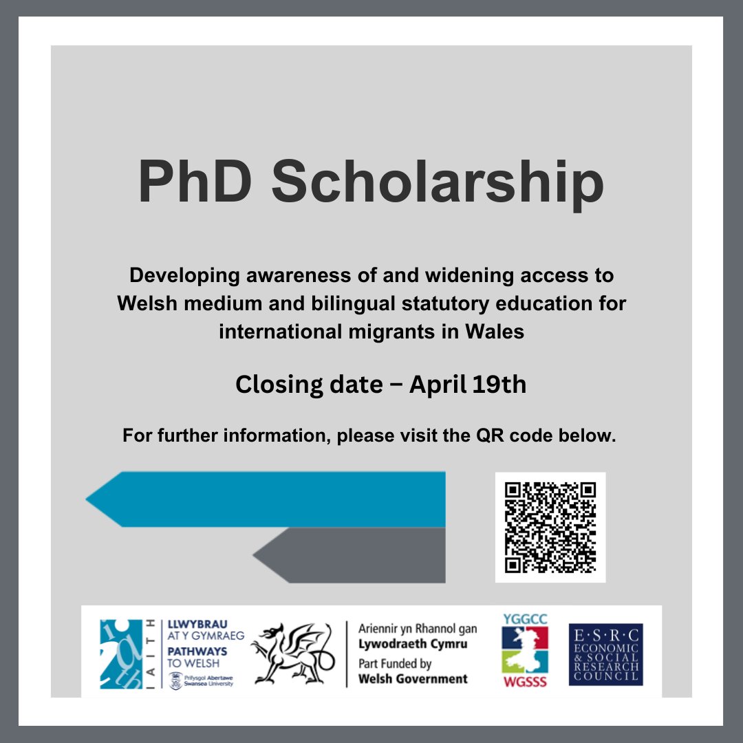 IAITH is very proud to be involved in this scholarship 🎓🗣️ Eager to know more? Follow this link to find out more! swansea.ac.uk/postgraduate/s…