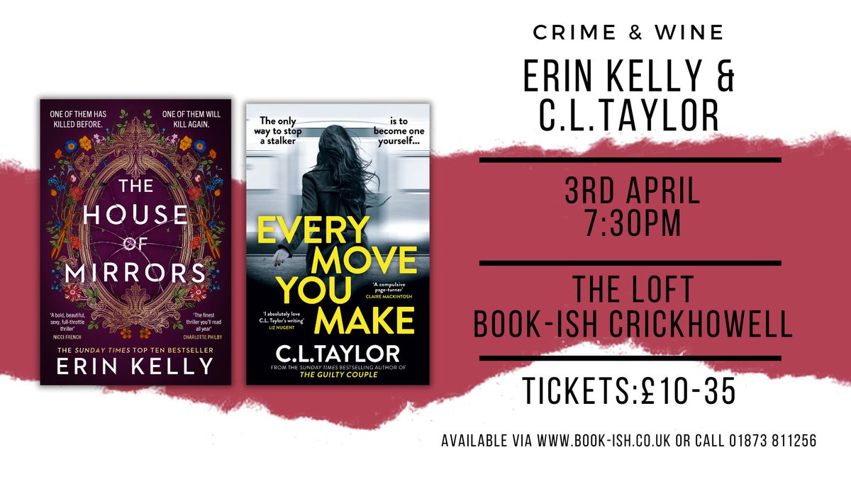 Live near Crickhowell? Come and have a glass of wine and listen to me and @mserinkelly talk crime. Hopefully we'll be horribly indiscreet and share loads of secrets too! book-ish.co.uk/event/an-eveni… @Bookishcrick