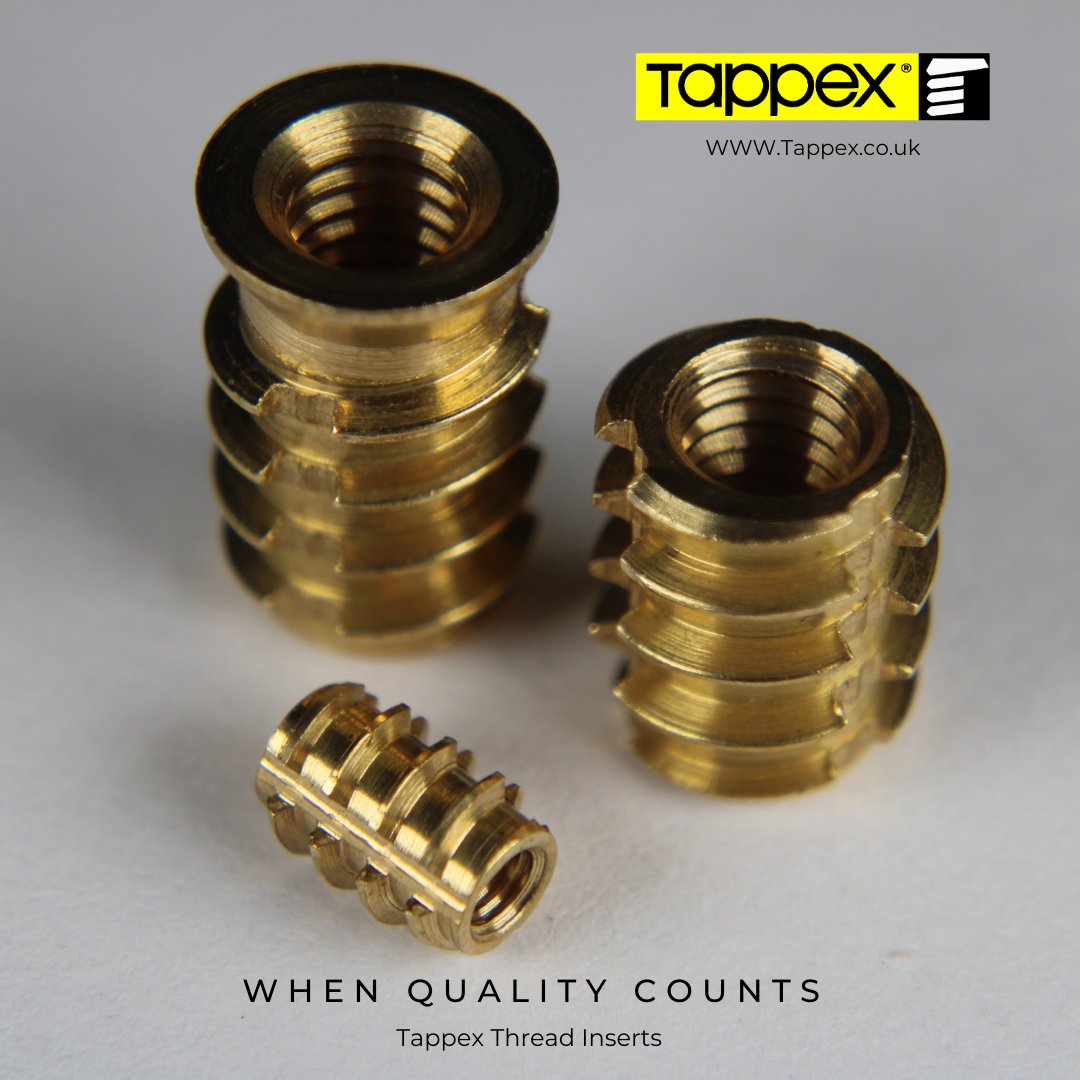 Tappex Foamsert threaded insert fasteners are ideal for post-mould installation into low density plastics, structural foams and wood. Manufactured in the UK, we have an excellent range of thread sizes, head styles and lengths. When you need quality thread insert - talk to Tap ...