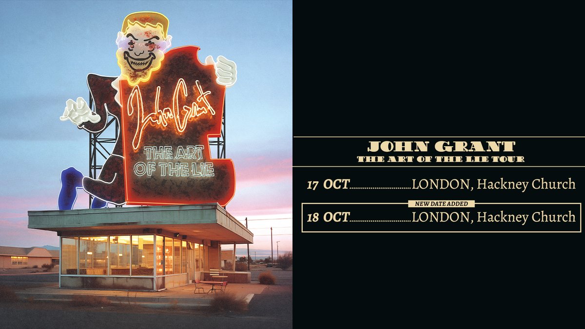 John Grant has confirmed an extra night in London at Hackney Church on 18 October ⛪ Don't miss out, tickets on sale now! 🎫 > bit.ly/3ITt4oC