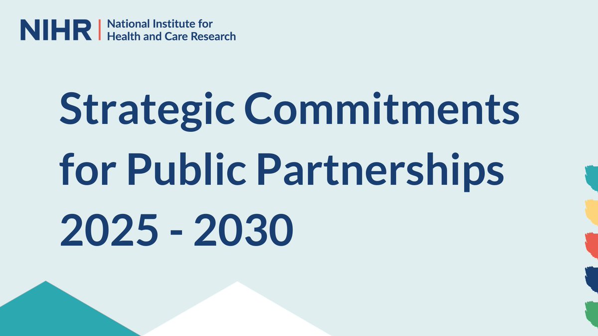 📢 Published this week: New Strategic Commitments for Public Partnerships Between 2025 & 2030 we will: ▪️ Embed research inclusion ▪️ Strengthen partnerships ▪️ Improve reward & recognition ▪️ Require feedback ▪️ Strengthen capacity & capability ⬇️ nihr.ac.uk/news/renewing-…