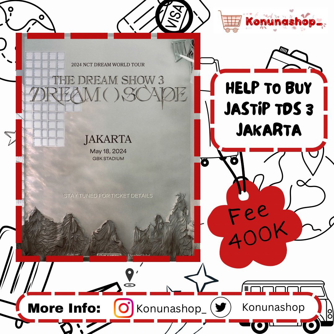 konunashop's tweet photo. Jastip NCT DREAM WORLD TOUR <THE DREAM SHOW 3 : DREAM( )SCAPE> in JAKARTA with Konunashop
》Booking slot Dp 100.000 / Tiket
》Akan di buatkan grup di whatsapp
》Tiket akan diurus sampai tiket fisik
》please dm #NCTDREAM_THEDREAMSHOW3_JAKARTA #THEDREAMSHOW3INJKT #TDS3INJAKARTA https://t.co/DuUjCw98Ze