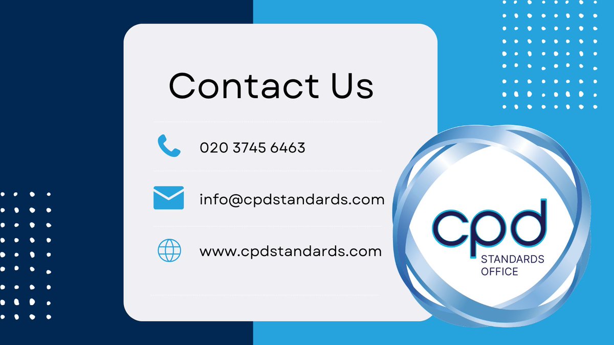 Considering CPD Accreditation?💭 Connect with our advisors to explore how CPD can benefit your business📈 Reach out: 🌐 cpdstandards.com/contact-us/ 📞 0203 745 6463 ✉ info@cpdstandards.com #CPD #Accreditation #TrainingProviders #LearningDevelopment #ProfessionalDevelopment