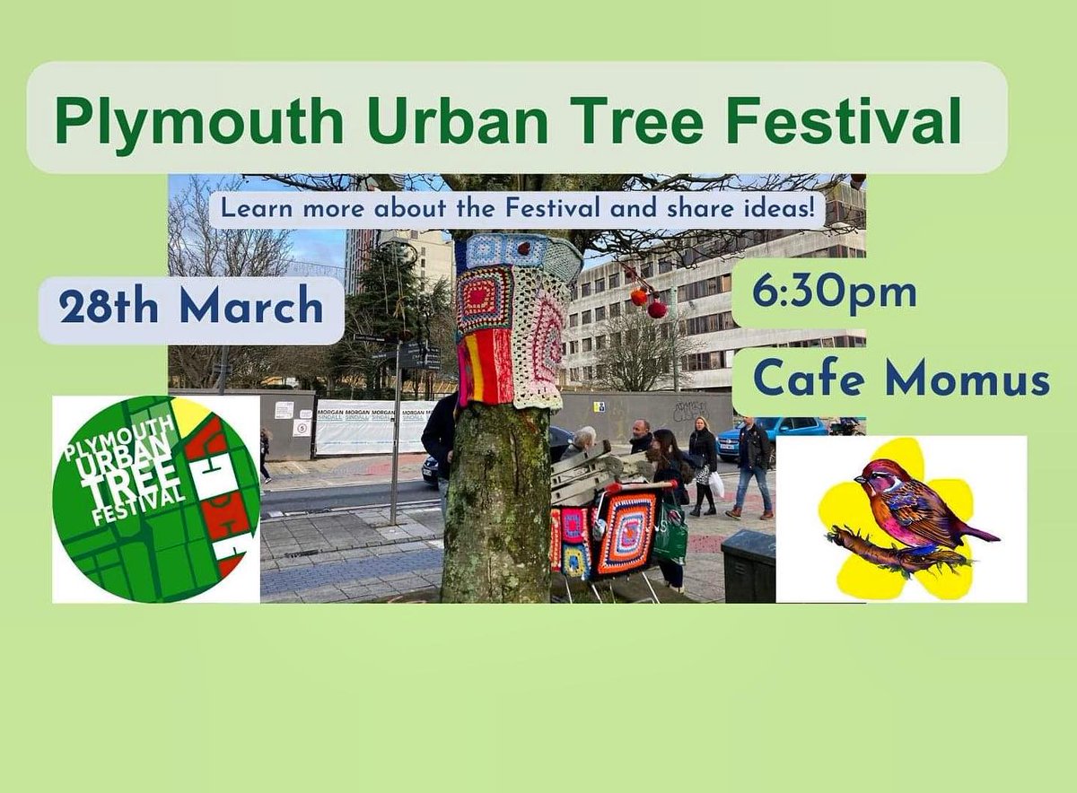 Happening TODAY! Come and learn more about this year's Plymouth Urban Tree Festival!!! 🌳🥰