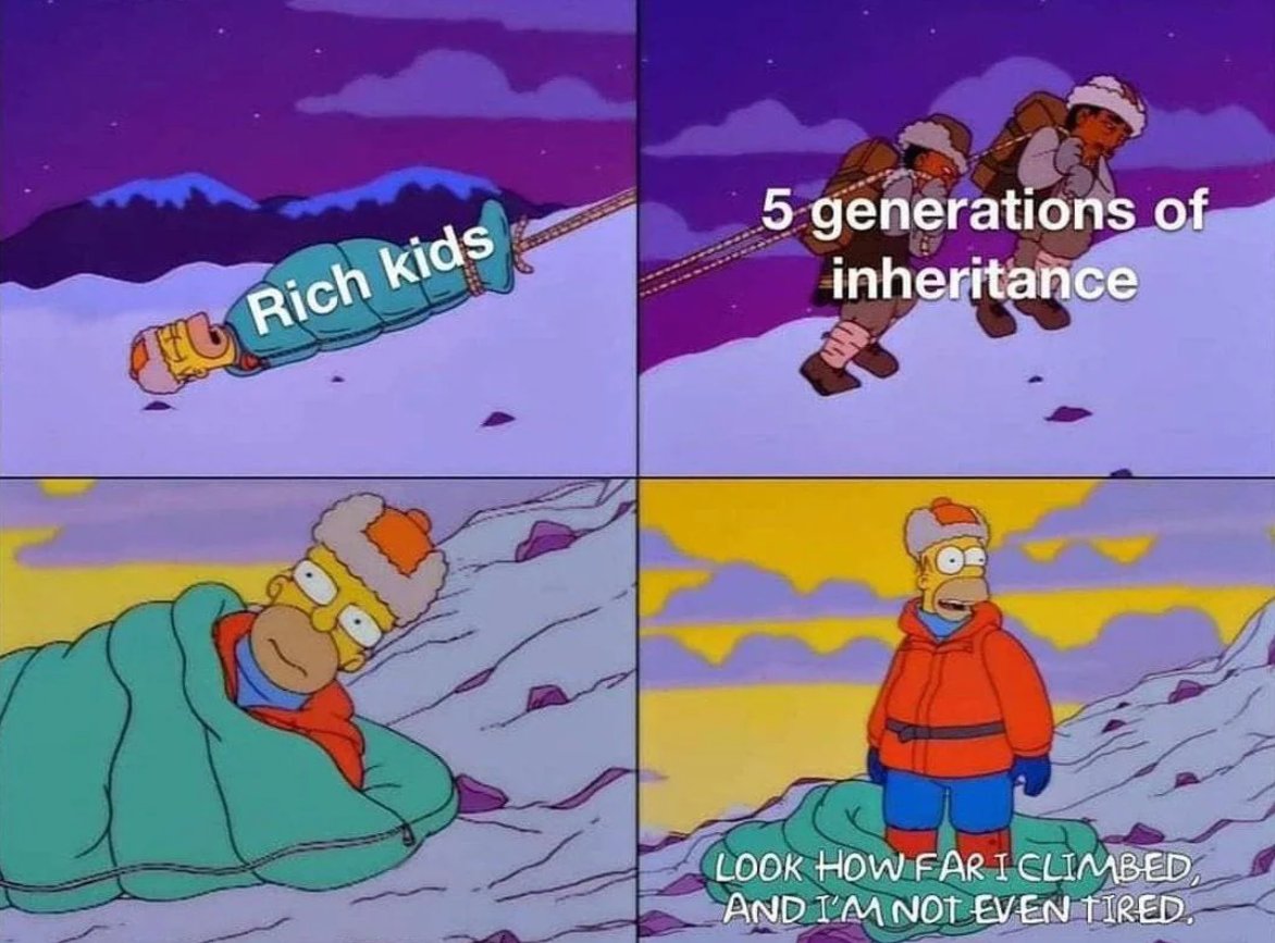 "Las personas ricas y exitosas criadas en contextos privilegiados suelen tergiversar sus orígenes, posicionándose como personas humildes de clase trabajadora, para así poder hacer suyo el relato meritocrático en el que su posición actual es resultante del ahorro y trabajo duro👇