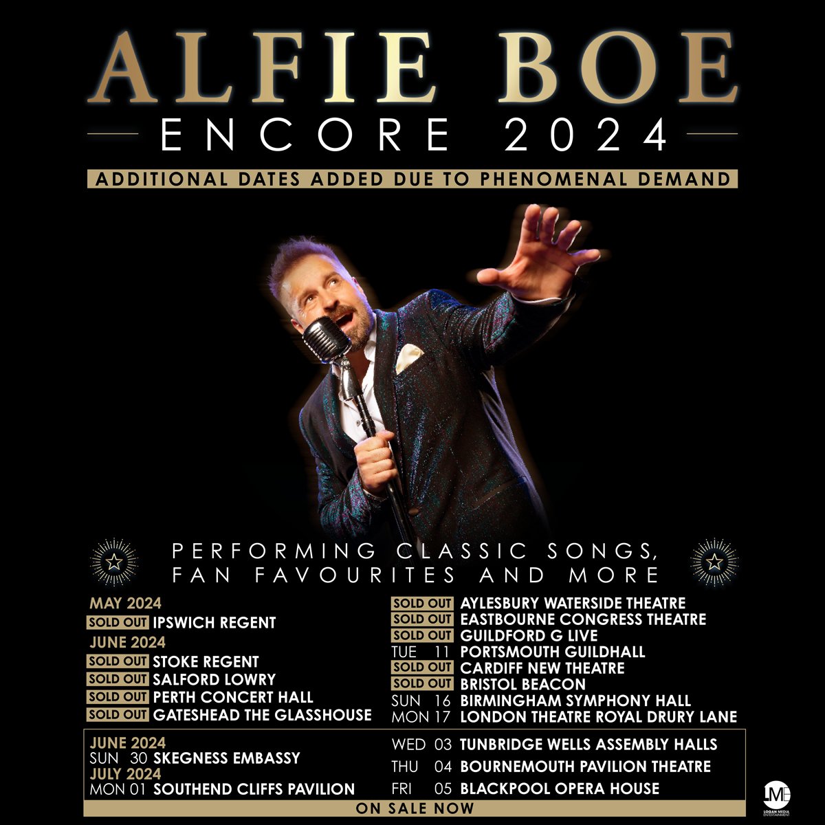 ON SALE: Due to phenomenal demand, @AlfieBoe has added more shows to his Encore 2024 tour this summer 💫 Book tickets 👉 livenation.uk/sqLL50Qb32F