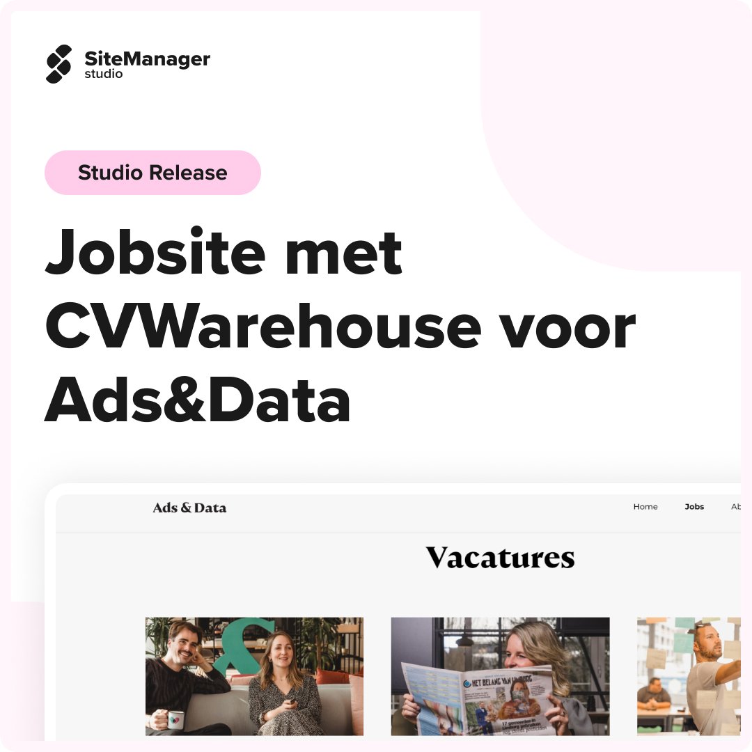 CASE: <a href="/adsanddata/">Ads & Data</a> maakt gebruik van het CVWarehouse ATS-platform en heeft gekozen voor het SiteManager-platform om hun jobsite uit te bouwen.
🔗 hubs.ly/Q02pM14H0

Klaar om indruk te maken?