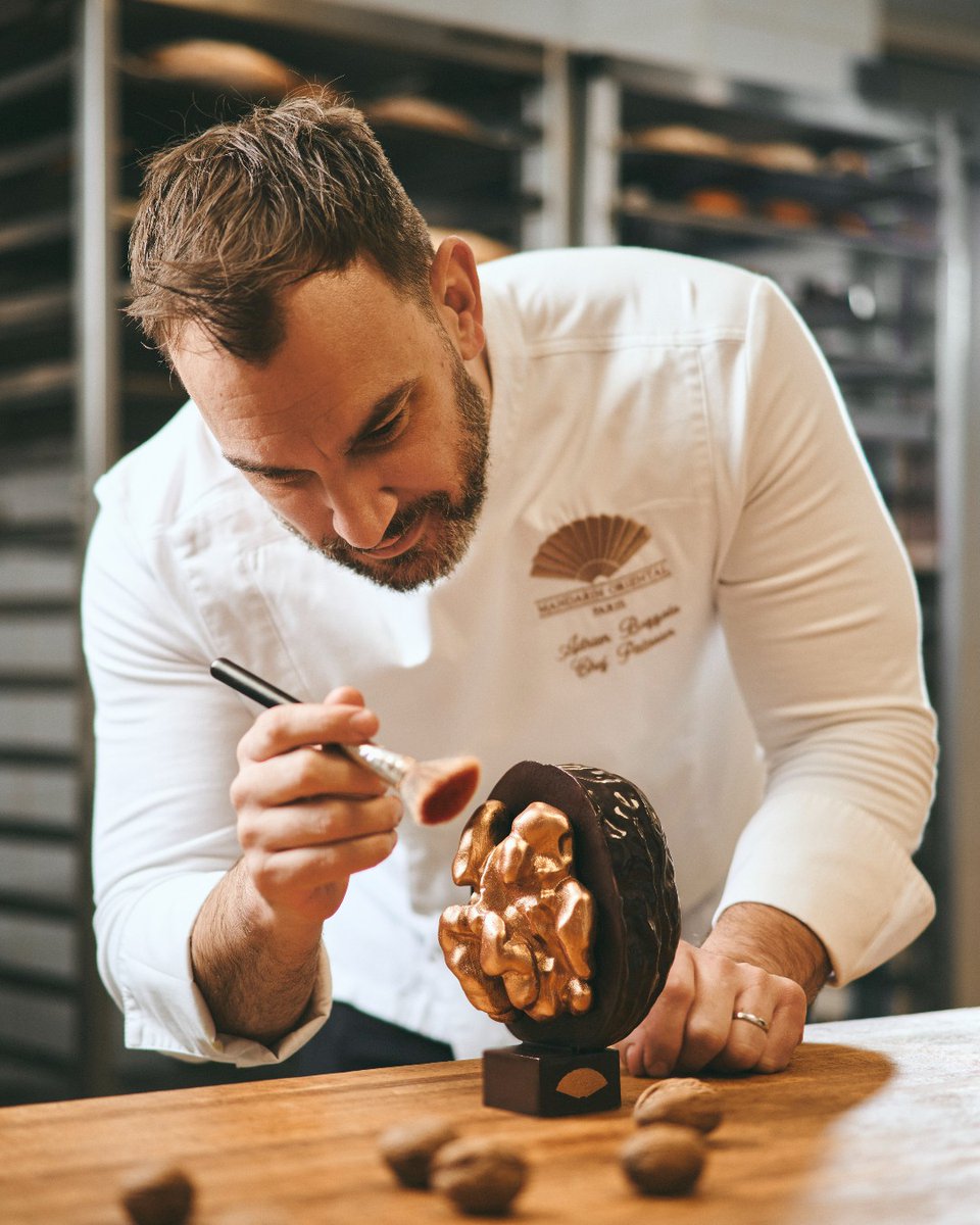 Indulge in the exquisite craftsmanship of Pastry Chef Adrien Bozzolo's Walnut-shaped Easter Egg.

#MandarinOrientalParis #easteregg #pastrychef