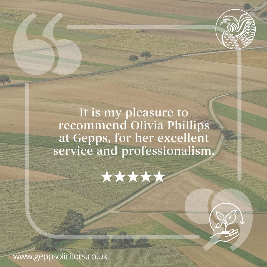 We have received a fantastic review for Olivia Phillips! 🌟 For more information on our services visit our website, or call our Agricultural law team today on 01245 228115. ow.ly/Q9Th50R3h0u #ChelmsfordSolicitors #EssexAgriculture #Essex #EssexSolicitors