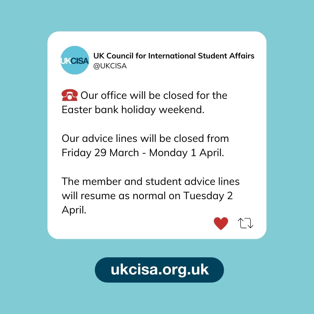 ☎️ Our office and both the member and student advice lines will be closed for Easter from Friday 29 March and will re-open from Tuesday 2 April.