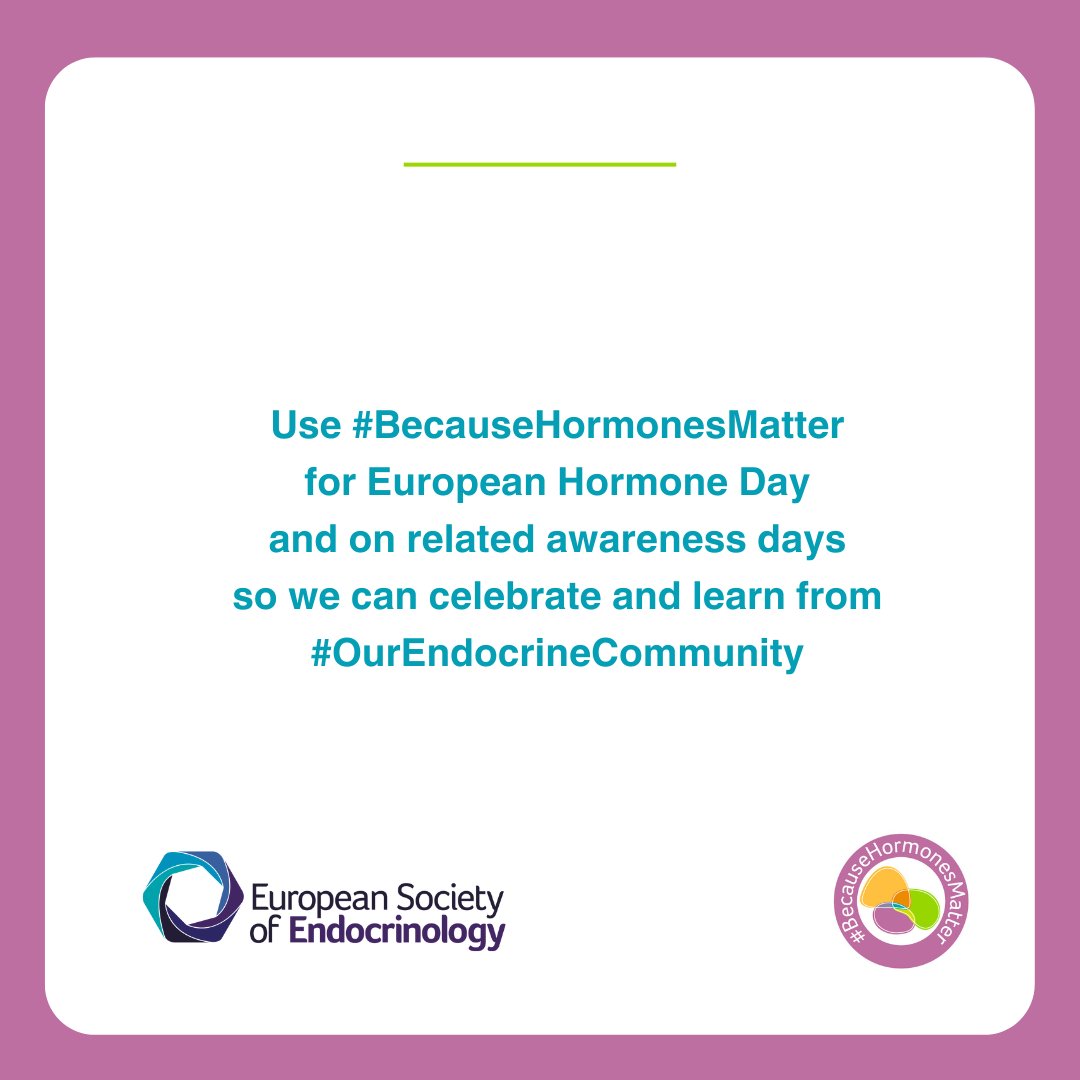 Why take part in #EuropeanHormoneDay? 
“[It’s] is a fantastic opportunity…to join forces and advocate for better hormone health on a much bigger scale than we might be able to do individually.” Martin Reincke, Chair, ESE Foundation europeanhormoneday.org #BecauseHormonesMatter
