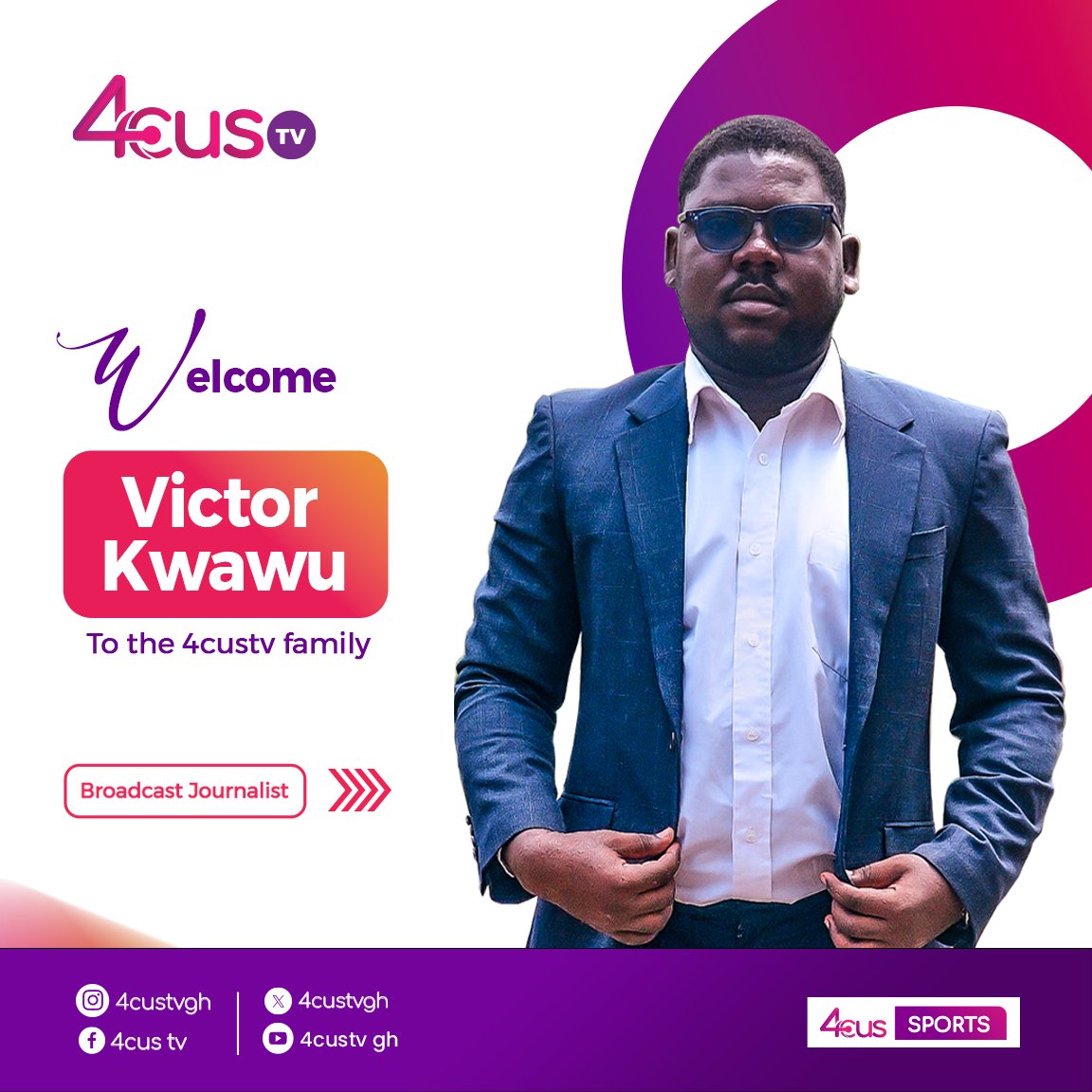 Welcome to the 4cus TV family @victor_kwawu 

#4cussports
#TheFocusIsYou