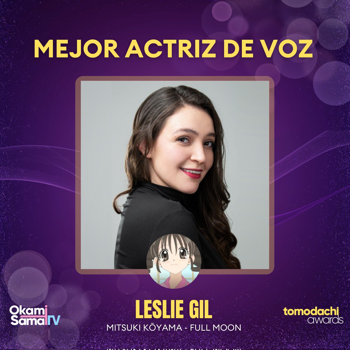 tomodachiawards's tweet photo. Y el premio a #MejorActrizdeVoz de este año es para...

LESLIE GIL ( @mermaidhawk ) por su papel como Mitsuki Koyama en Full Moon. Serie disponible en @Anime_Onegai

#tomodachiawards #tomaws🏆 https://t.co/EgQEdXw91z