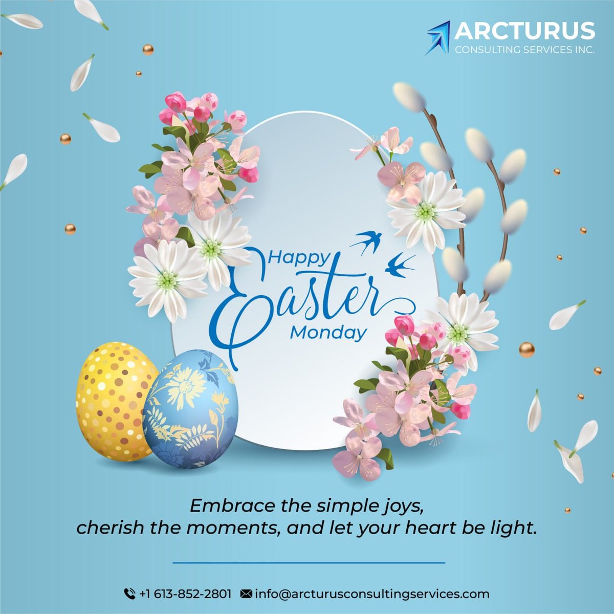As the echoes of Easter Sunday fade, let's carry its spirit into the new week. Easter Monday, a time for reflection, gratitude, and the promise of beginnings, whether you're unwinding with loved ones. #eastermonday #oracleconsulting #oraclecloudtraining #recruitment #arcturus