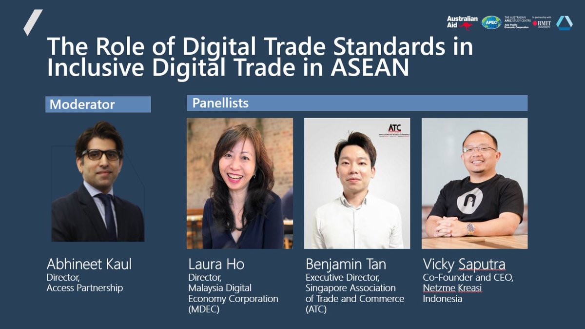 #DigitalTradeStandards can empower 70+ million #ASEAN MSMEs to thrive in global value chains. 🇦🇺 & @ASEAN are cooperatively bridging the digital divide & the workshop last week highlighted initiatives that foster inclusive growth in #ASEAN. More 👉 asean-au-dts.org