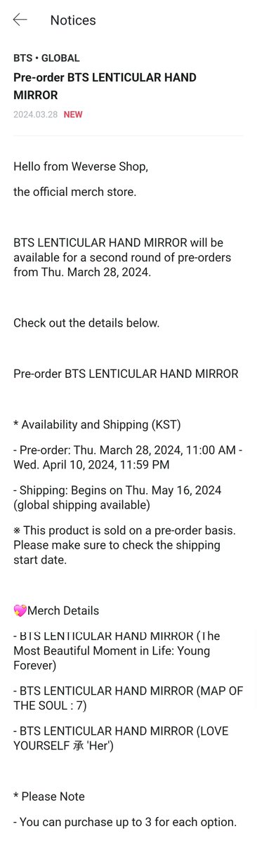 BTSMerchUpdates's tweet image. Weverse Shop Global only - BTS Lenticular Hand Mirrors (comes with a faux leather pouch) 
- Young Forever
- LY Her
- MOTS 7
(price is per member)

Pre-order Mar 28, 11am to Apr 10, 11:59pm KST
Shipping May 16-22
Limit 3 per option