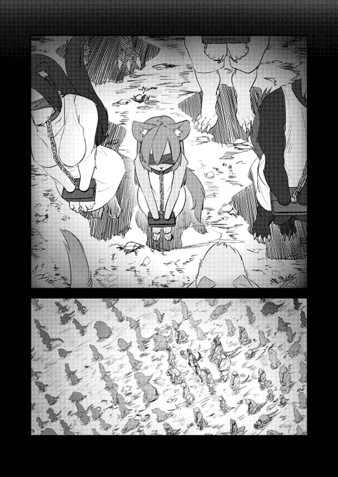 次の話の冒頭4p(`、3_ヽ)_ アクションが大半な所為か書き込み力入って時間かかってるまん 