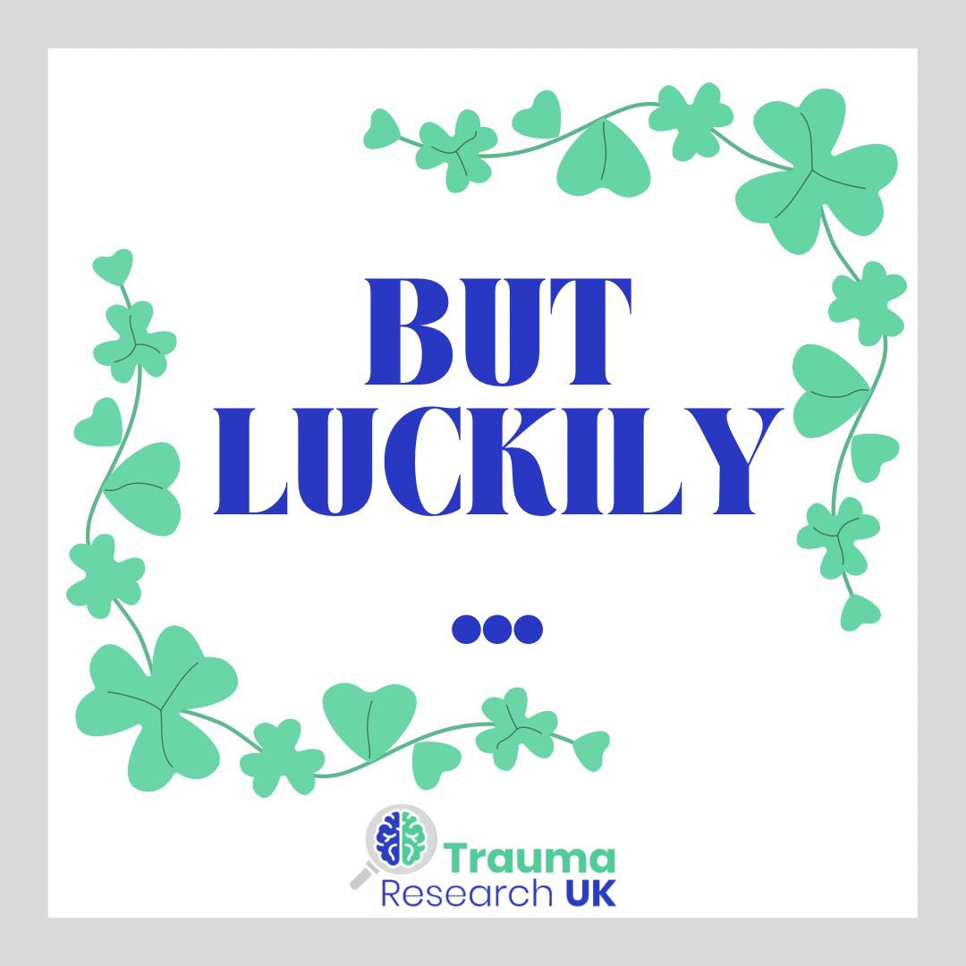 Thinking the worst and being negative is a learned behaviour that has become a habit. A great technique to break this cycle is each time you have a negative thought or opinion, immediately add the two words: ‘but luckily’ 💙💚 traumaresearchuk.org/blog/but-lucki… #butluckily #positivity