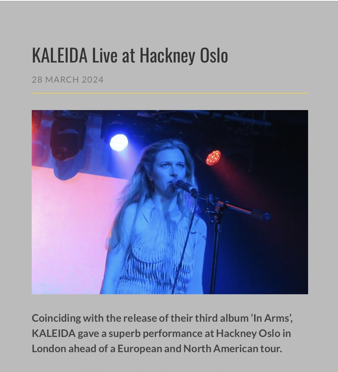 ELECTRICITYCLUB.CO.UK looks back at a wonderful evening in the company of @kaleidamusik at Hackney Oslo, read the review here with forthcoming European + North American live dates also listed at the end 🎤🎹👇🥰 electricityclub.co.uk/kaleida-hackne…