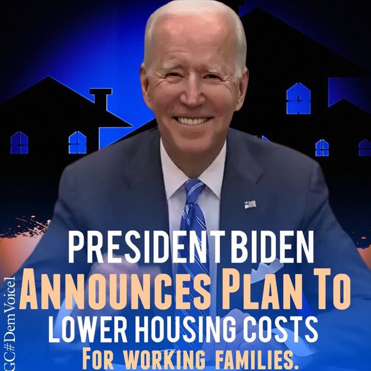 Biden will ask Congress to pass legislation to lower housing costs by: 📍Providing a $10,000 tax credit for first time homebuyers & people who sell their starter homes 📍Building & renovating more than 2 million homes 📍Lower rental costs 📍Lower closing costs & more #DemVoice1