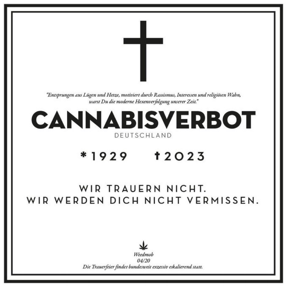 In 4 Tagen ist Cannabis in Deutschland entkriminalisiert! 

#CanGJetzt #CanGkommt