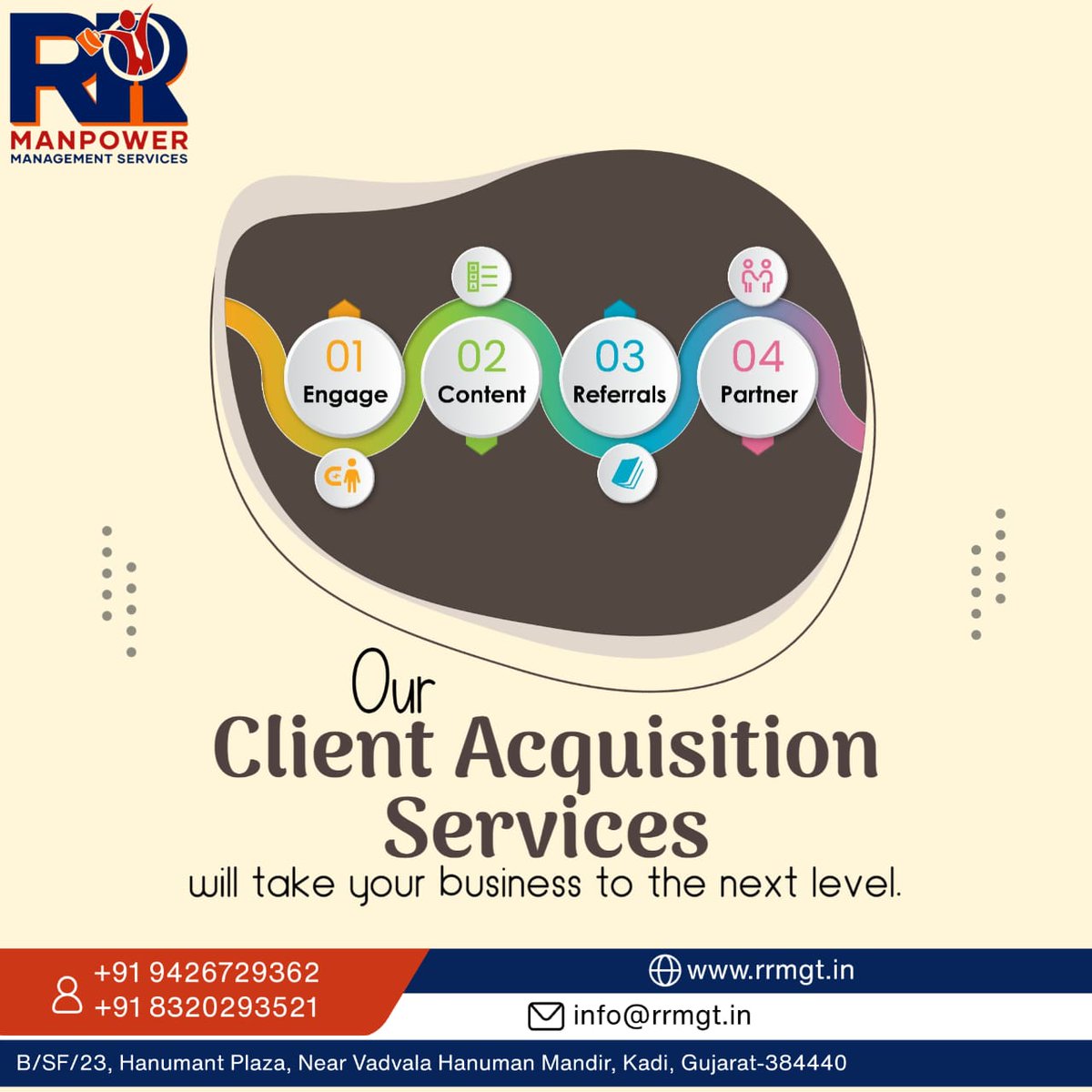 rrmanpowers's tweet photo. Unlock your business potential with RR Manpower Management Services! Our Client Acquisition Services are your pathway to success. 🚀

#BusinessGrowth #ClientAcquisition #RRManpower #ManagementServices #BusinessDevelopment #GrowYourBusiness #rrmgtkadi #rrmanpowerjobs https://t.co/GIdDC3RPdT