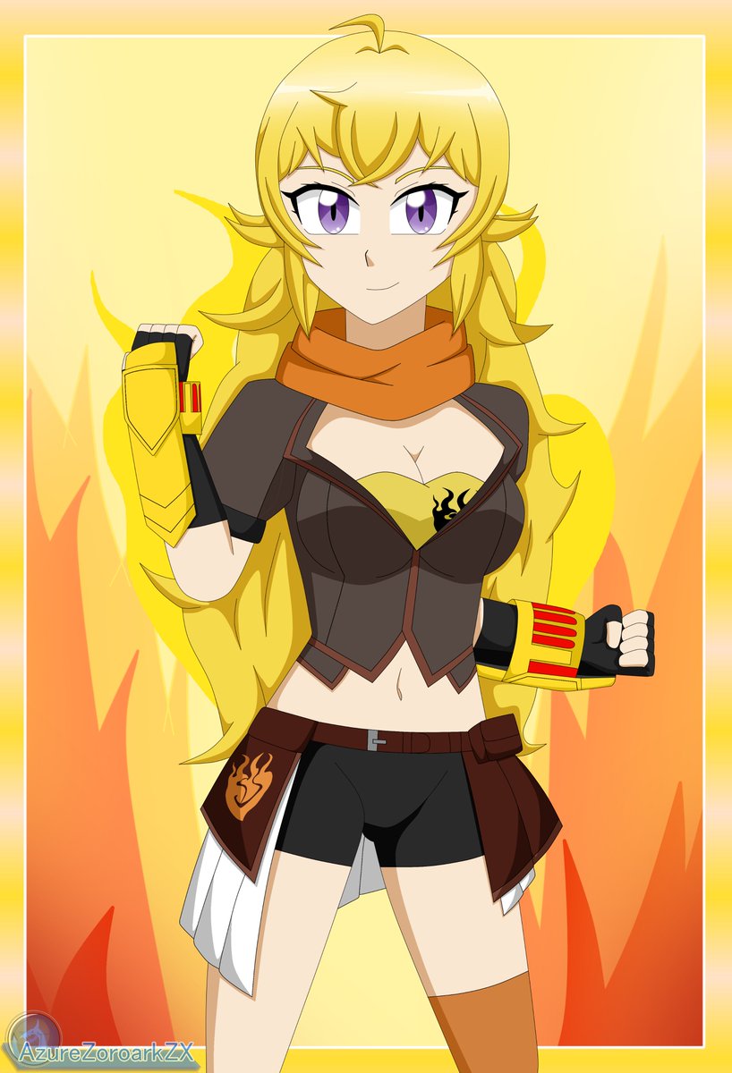 FusionAzure_ZX's tweet image. Buenas Noches Gente!
Here's a fan art of Team RWBY's igniting huntress and Ruby's Older Half-Sister, Yang Xiao Long from the RWBY Series,
Espero Les Guste Gente.
#YangXiaoLong #RWBY #RWBYFanart #SaveRWBY