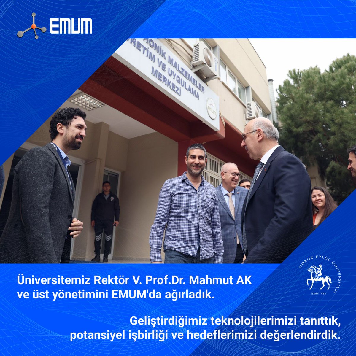 deu_emum's tweet photo. Üniversitemiz @universitemDEU Rektör V. Prof.Dr. Mahmut AK ve üst yönetimini @deu_emum 'da ağırladık.
Geliştirdiğimiz teknolojilerimizi tanıttık, potansiyel işbirliği ve hedeflerimizi değerlendirdik.
Nazik ziyaretleri için teşekkür ederiz.
#deu #universitemdeu #emum https://t.co/EjezeUglbK
