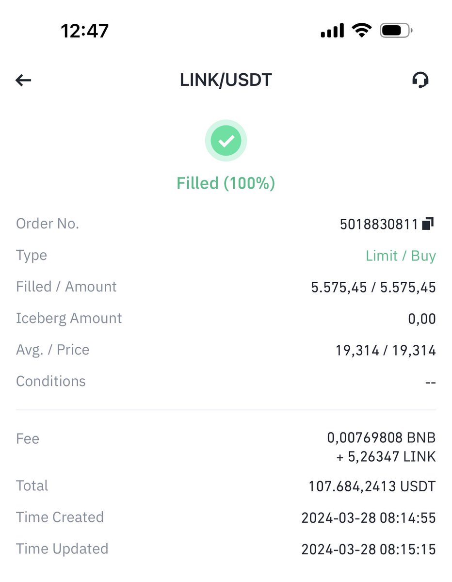 Buy Lướt #Link entry 19.314 
Ví trị mua ngay điểm giao cắt Ema 34 - Ema 89. Hỗ trợ là 2 line 34-89 ( Đây là 3 đường Ema khá mạnh ) và cùng sideway 18.xx khung H4 Vol đã mua 107K$ 
Lệnh lướt ko phải hold . Stoploss 17.01
Target Lướt ngắn hạn : 25$ 
Lệnh buy lướt ,