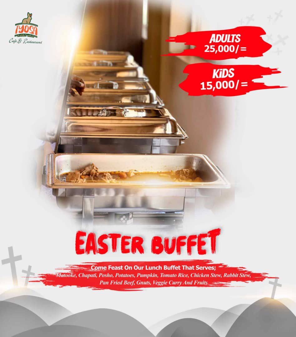 KhanDuncan1's tweet photo. Give those little ones the best Easter Holiday Experience with @iyosarestaurant #EasterBuffet for jhus 15k 🐇 🍗🐔 🍕🌮🍟😋

Book now!
+256759526880
+256771556765

📍Wandegeya Nkiizi RD. near Ladybird boutique (Google pin in thread 👇) https://t.co/9uqEHhDSkr