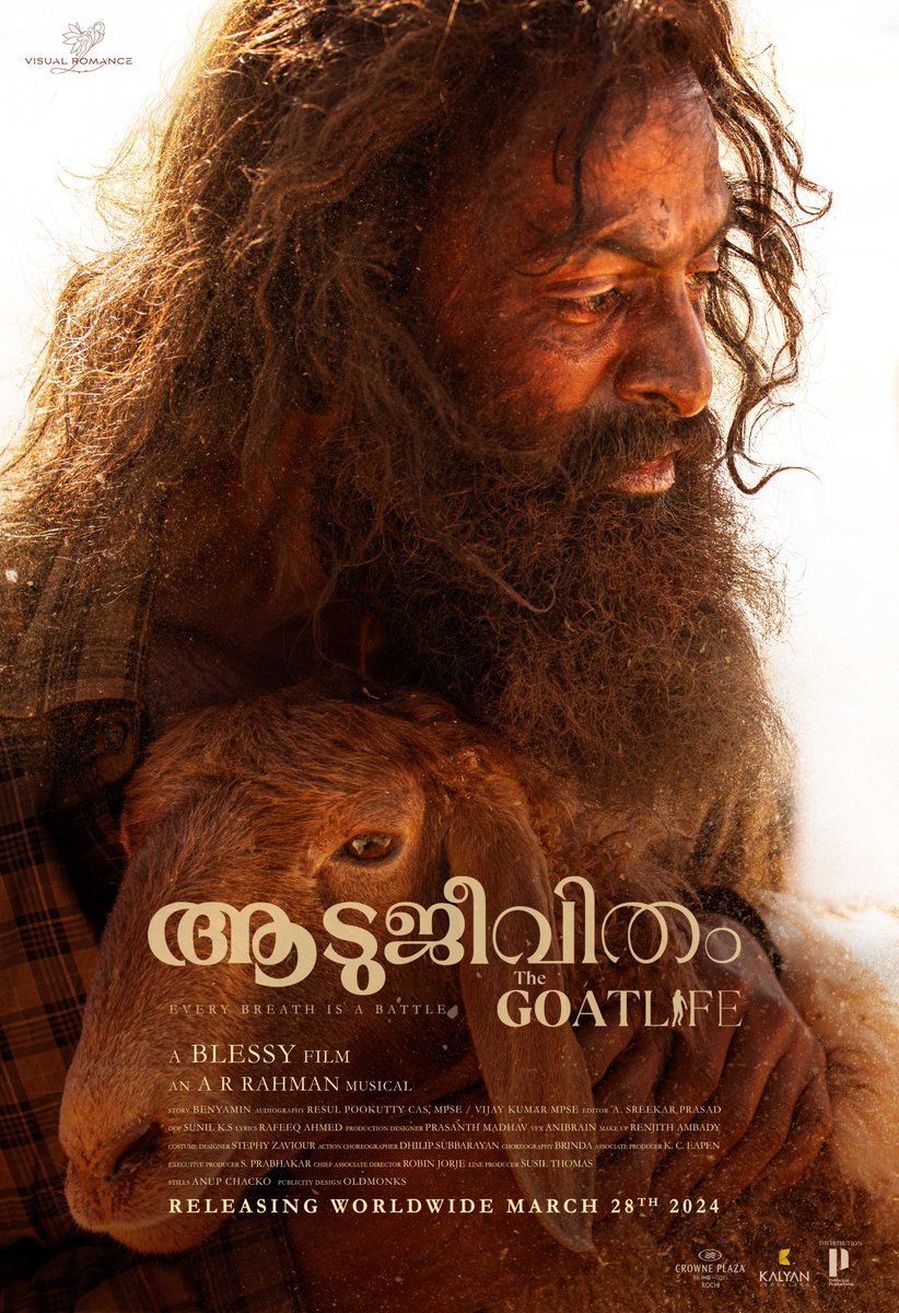 Following The Goat Life's journey for a while now, and today is the big release! Kudos to Blessy for his unwavering vision and to Prithviraj and the entire team for their tireless efforts. This film is a labor of love, and I can't wait to experience it. Sending all my love and…