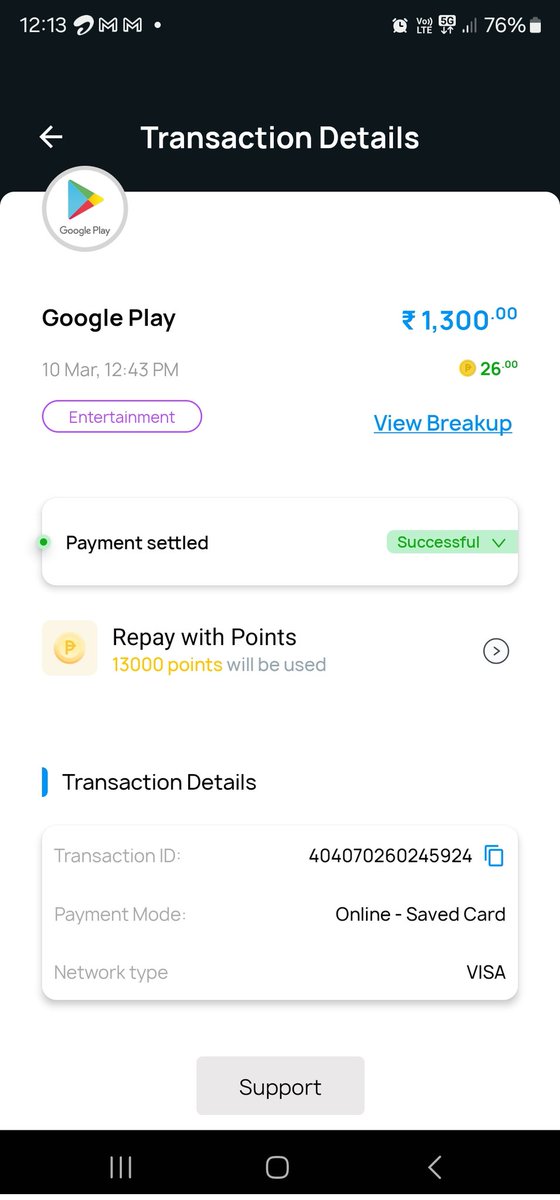 on_kara_re (@advphulmamdikar) on Twitter photo I have been charged for 1300 Rs for something which I can't find on any of my Google account <a href="/GooglePlay/">Google Play</a> please refund me the said amount or explain the same as I can't find any help option. Attaching the screenshot for your reference I have been charged for 1300 Rs for something which I can't find on any of my Google account <a href="/GooglePlay/">Google Play</a> please refund me the said amount or explain the same as I can't find any help option. Attaching the screenshot for your reference
