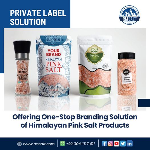 Looking to offer top-notch Himalayan Pink Salt under your own label? Look no further than RM Salt! #PrivateLabel #HimalayanPinkSalt #SaltBrand #Branding #CustomPackaging #Wholesale #BulkSalt #RMSalt