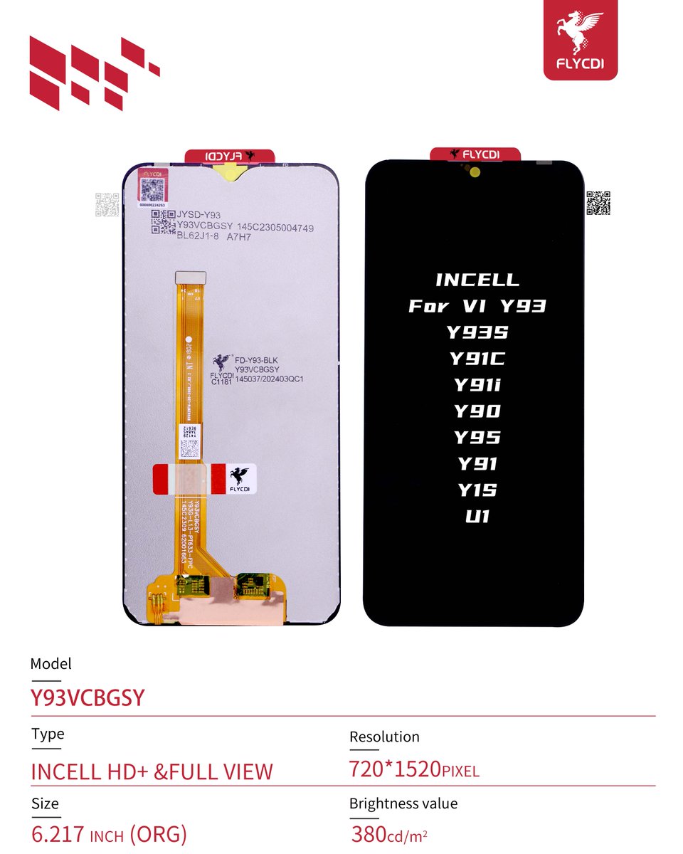 HFlycdi's tweet photo. For Y93 ORG
👉​Enjoy with 10% discount 
👉​Limited time offer
👉​Act quickly and order now
​@FLYCDI SCREEN
All Models In Stock.
To get Wholesale Price and Best Quality.
Whatsapp +8618127910192 Wechat: testbetter https://t.co/NzG2TgmiPY