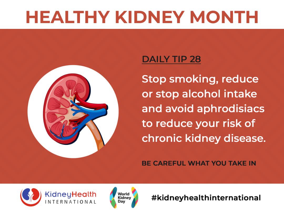 It’s worrying how young people are drinking and smoking all sorts of things. Let’s watch these as they are still detrimental to your health in general and to your kidneys health. Don’t say I did not warn you.
#kidneyhealthinternational
#healthykidneymonth
#kidneyhealthforall