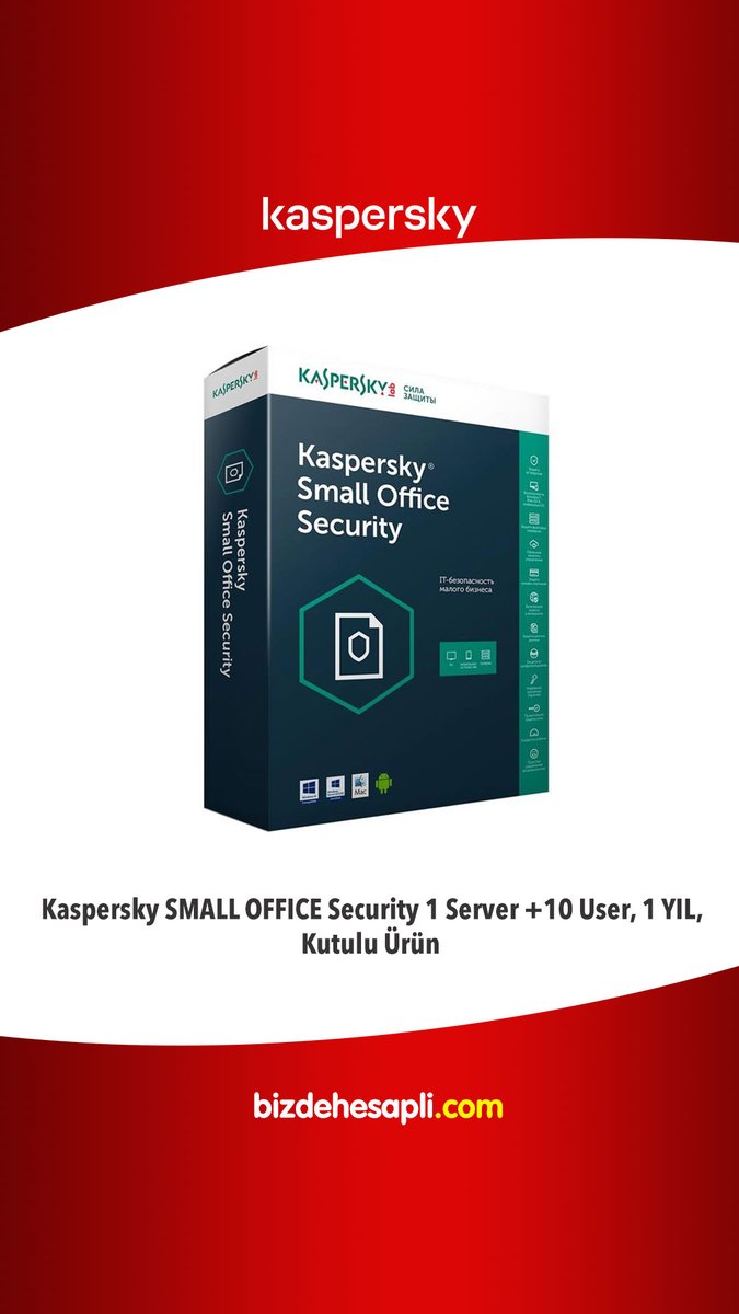 Bizdehesapli's tweet image. #Kaspersky #SMALLOFFICE Security 1 Server +10 User, 1 YIL, Kutulu Ürün bizdehesapli.com/kaspersky-smal…