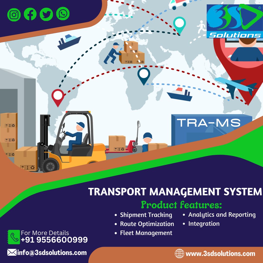 The #3SD Transport Management System (TRA-MS) is a comprehensive software solution designed to enhance transportation efficiency. Developed by industry experts, TRA-MS streamlines various aspects of transportation, making it easier and more effective. 
#TransportManagementSystem