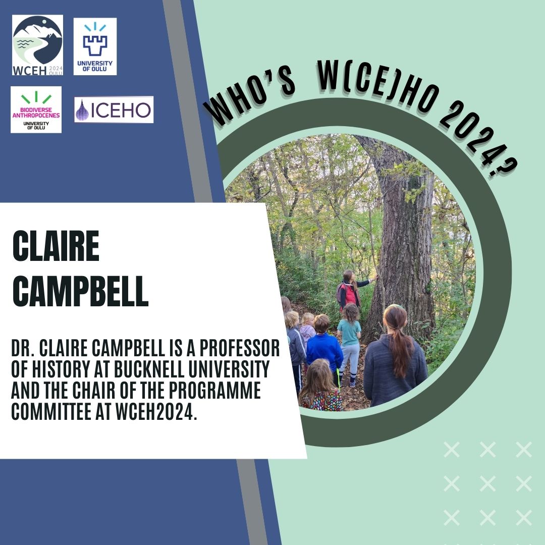 Next on our list of faces behind #wceh2024 is Claire Campbell @HKHClaire ! As the chair of the conference program committee, Claire is especially happy how participants from different places and thematic connections across space have formed the program into a real world congress!