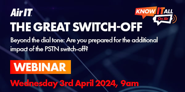 By December 2025, all UK landlines will be turned off ☎️ Join Air IT's CIO/CISO Lee Johnson and @GiacomCM's Claire Makin for an exclusive 20-minute rundown on The Great PSTN Switch-Off and how your business can prepare in 2024. ➡️ bit.ly/3VBr0cB