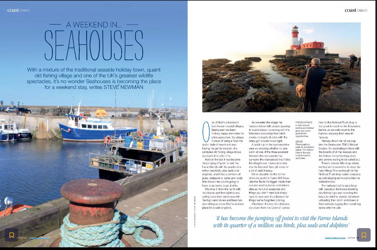 Huge thanks to COAST magazine for publishing my article on Seahouses in the May edition. @coastmag @NTNorthd_Coast @CoastMagEd @VisitNland @discovernland @VisitNlandbiz @Marketx_guest @seahouseshostel @RNLISeahouses @seahousesorg Details and subscribe at coastmagazine.co.uk