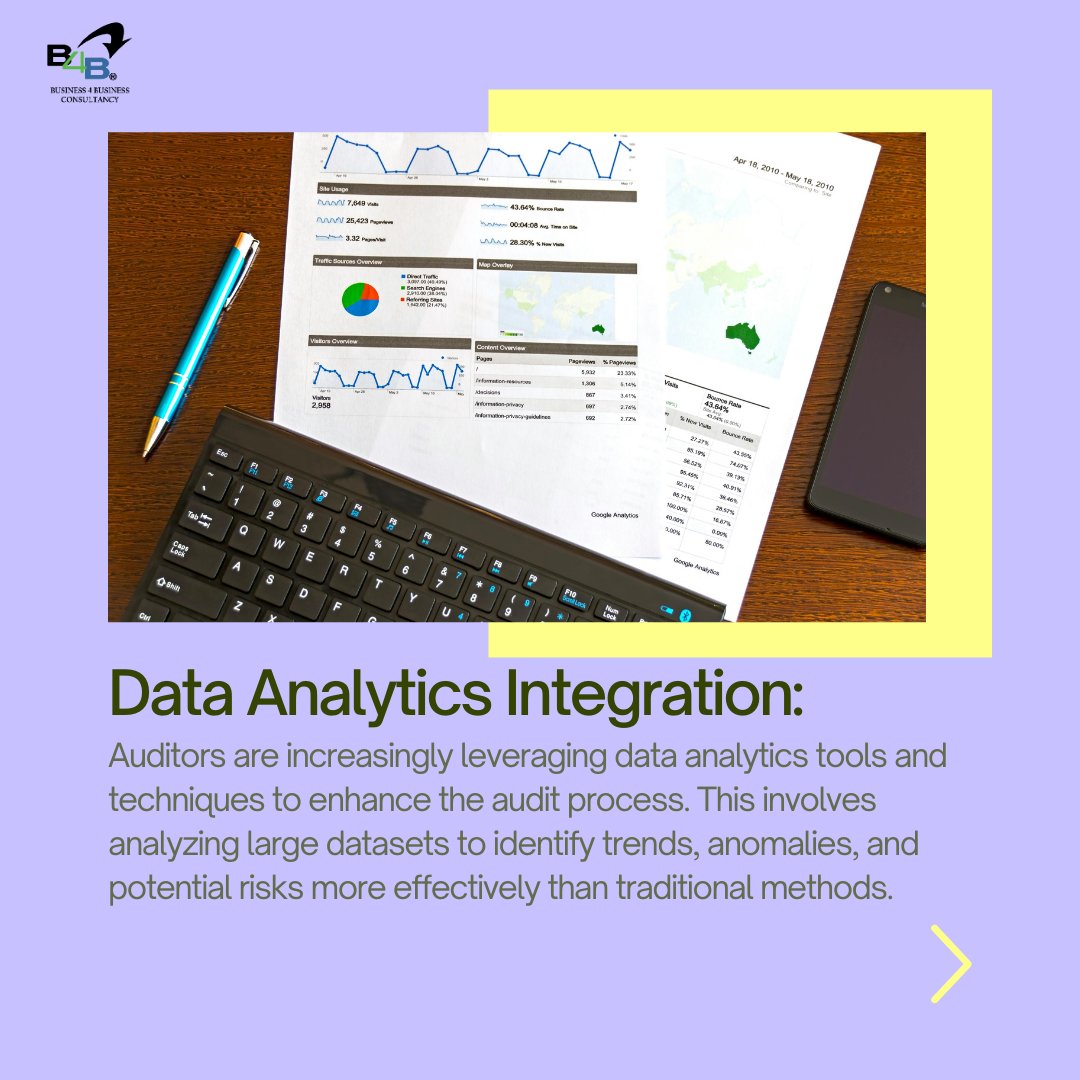 b4bconsultancy's tweet photo. Stay Ahead of the Curve: Embrace the Latest Trends in Auditing! 💼✨ From data analytics integration to compliance audits, we've got you covered.

#AccountingTrends #AuditingEvolution #TaxationInsights #StayInformed #BusinessAdvisory #DataAnalytics  #ESG #RegulatoryCompliance https://t.co/fjB1mKvgZR