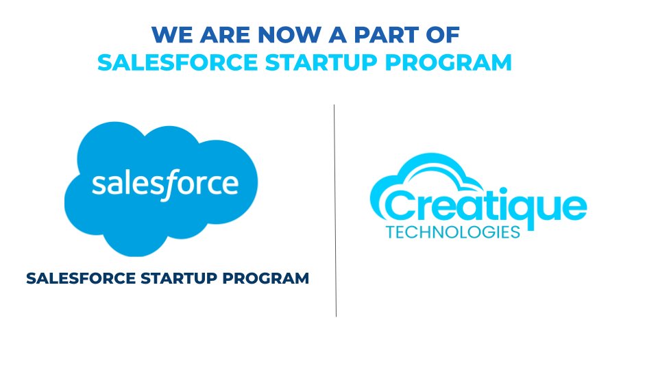 Creatique Technologies has been selected for the Salesforce Startup Program. We couldn’t be more excited to leap-frog competition and explore ways to integrate with the Salesforce ecosystem through their customized offerings: salesforce.com/in/campaign/sa… #salesforce #startup